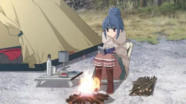 Kegembiraan Berkemah di Yuru Camp△ Gambar gadis-gadis anime yang sedang berkemah